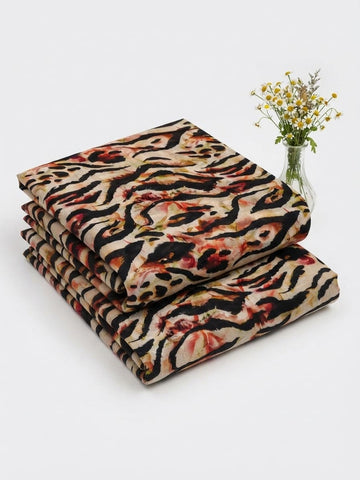 Beige, Rust & Black Tiger Stripe Khaddar 2Pc | Unstitched Suit (Shirt & Trouser) D-2266