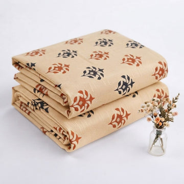 Beige & Rust Small Floral Print Khaddar 2Pc | Unstitched Suit (Shirt & Trouser) D-2272
