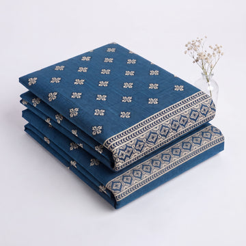 Slate Blue Floral Printed Khaddar 2Pc | Unstitched Suit (Shirt & Trouser) D-2237