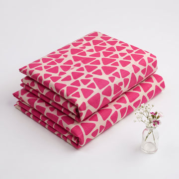 Vibrant Pink Geometric Mosaic Khaddar 2Pc | Unstitched Suit (Shirt & Trouser) D-2231