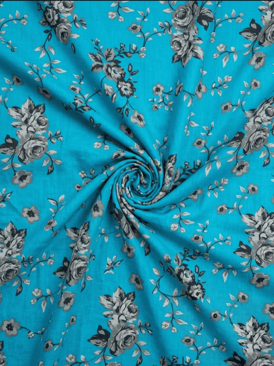 Unstitched Floral Printed Linen 2 Piece (Shirt/Trouser) D-2122