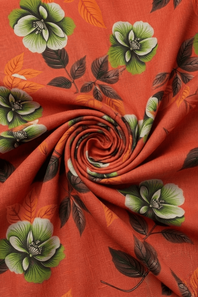 Unstitched Floral Printed Linen 2 Piece (Shirt/Trouser) D-2127
