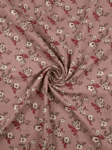 Dusty Rose & Cream Ditsy Wildflower Printed 2Pc | Unstitched Linen Suit D-2158