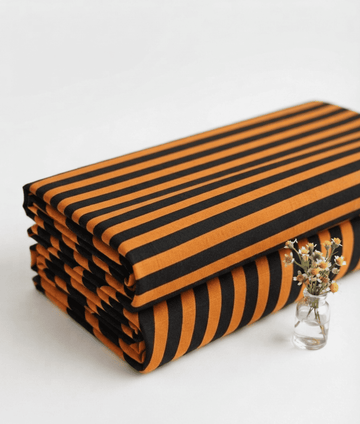 Mustard & Jet Black Striped Linen 2Pc | Unstitched Suit (Shirt & Trouser) D-2192
