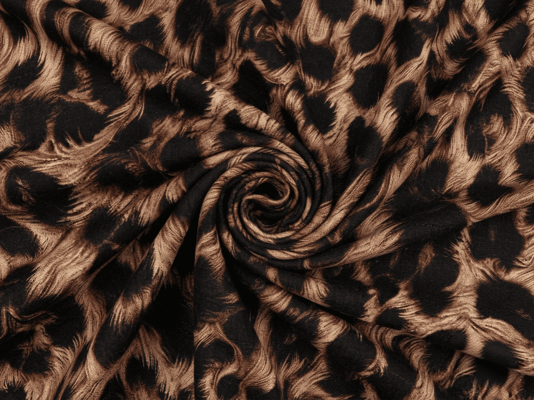 Black & Chestnut Brown Textured Printed Linen 2Pc | Unstitched Suit (Shirt & Trouser) D-2206