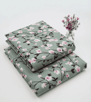 Dusty Mint Green & Soft Pink Printed Linen 2Pc | Unstitched Suit (Shirt & Trouser) D-2213