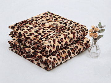 Beige & Deep Burgundy Leopard Printed Linen 2Pc | Unstitched Suit (Shirt & Trouser) D-2217