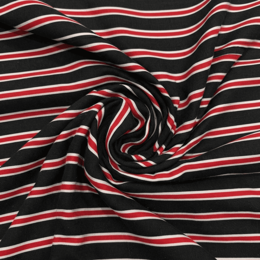 Black & Crimson Red Printed Linen 2Pc | Unstitched Suit (Shirt & Trouser) D-2253