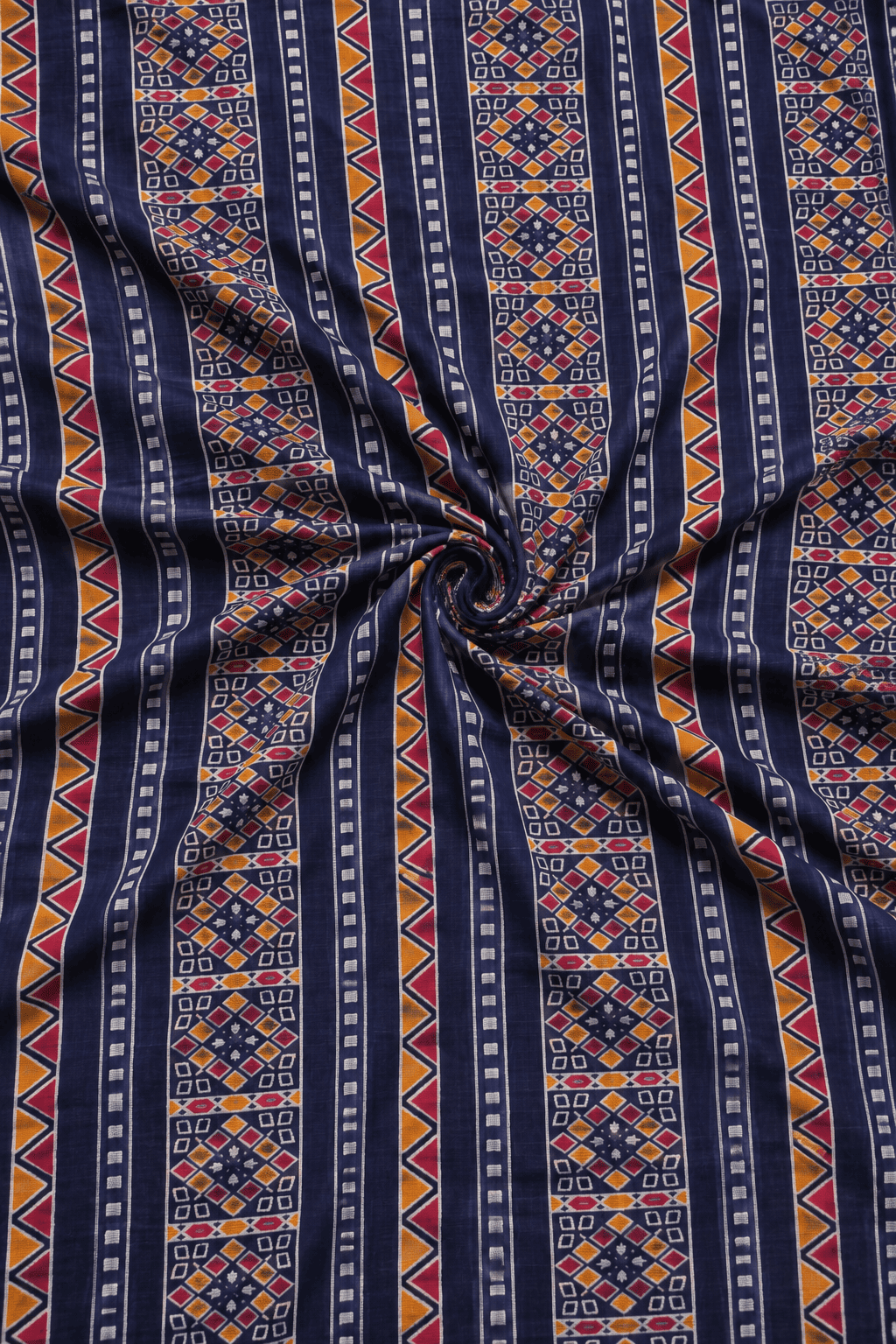 Navy Blue Ethnic Tribal Geometry Khaddar 2Pc | Unstitched Suit (Shirt & Trouser) D-2224