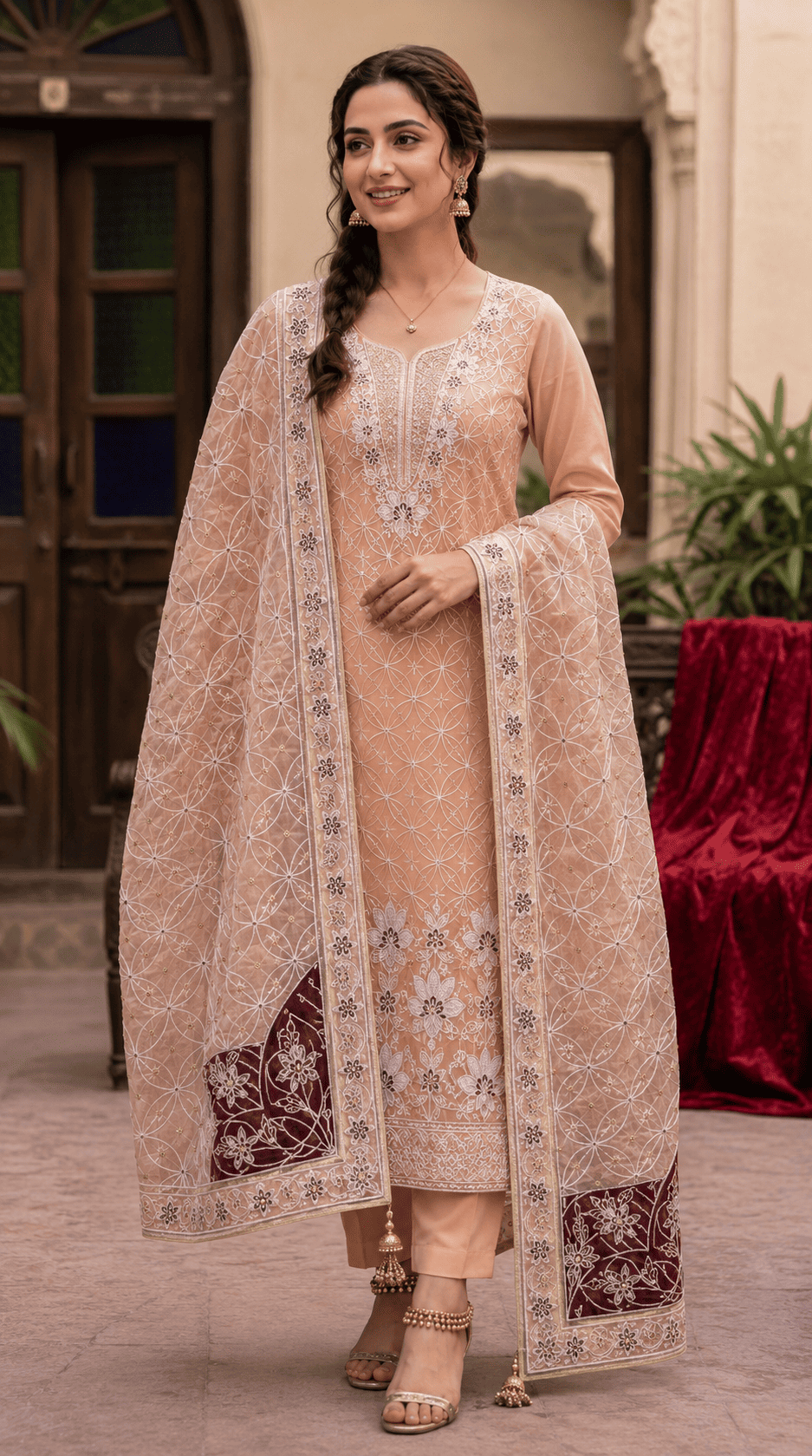 4pc Unstitched Embroidered Lava Organza Suit D-2101
