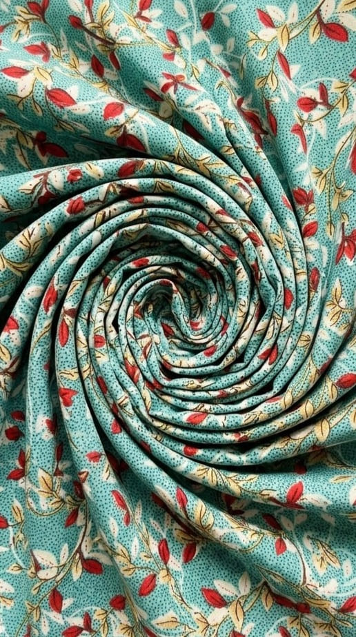 Premium Teal Green Floral Printed Linen 2Pc | Unstitched Suit (Shirt/Trouser) D-2173